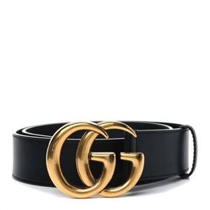 Gucci, leather belt, black, (Size 38)